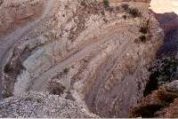 The upper switchbacks in the limestone.