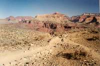 The nearly flat area know as the Tonto Plateau.