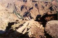 At the tipoff point.  Our first look into the inner gorge ...