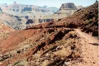 The trail still in the inner gorge.