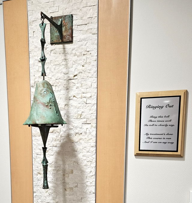 Arcosanti bell in the Radiation Treatmen waiting room.