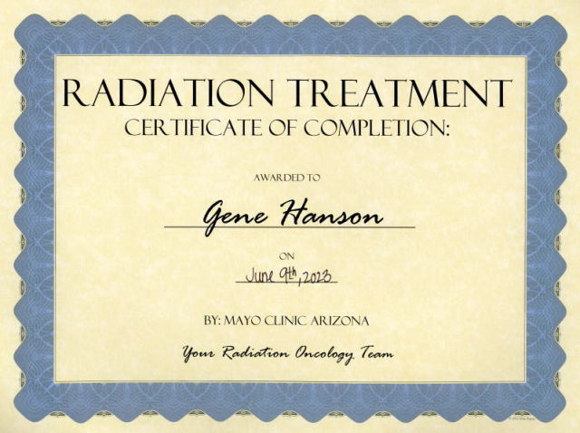 Radiation Certificate