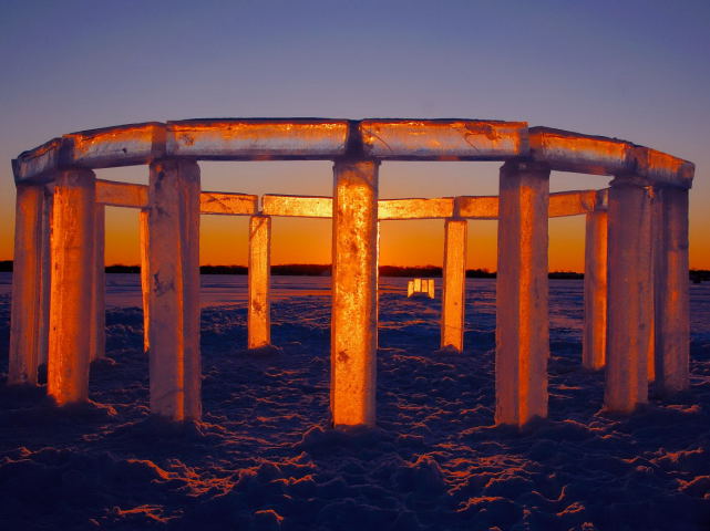 Icehenge on Rock Lake