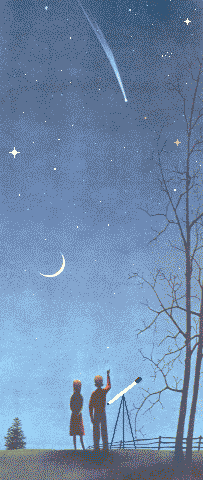Night sky from the Golden Book of Science