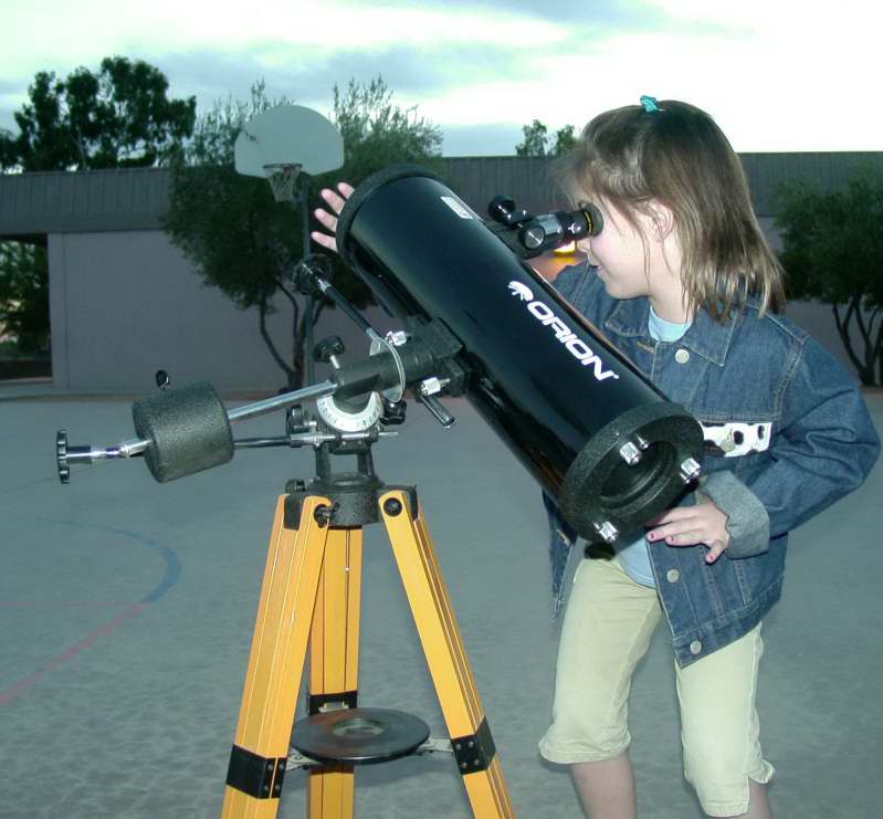 Kid with telescope
