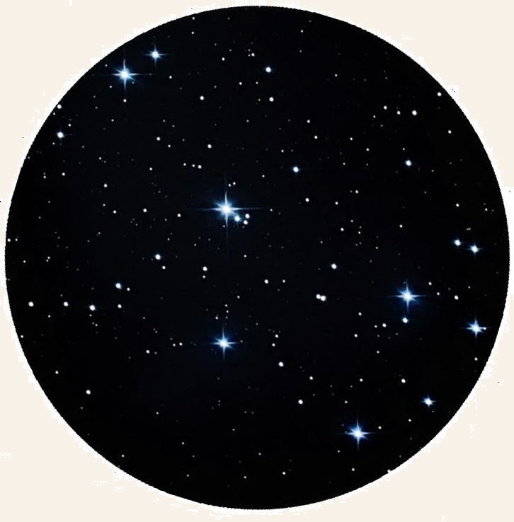 Pleiades in a small telescope - MAS Image