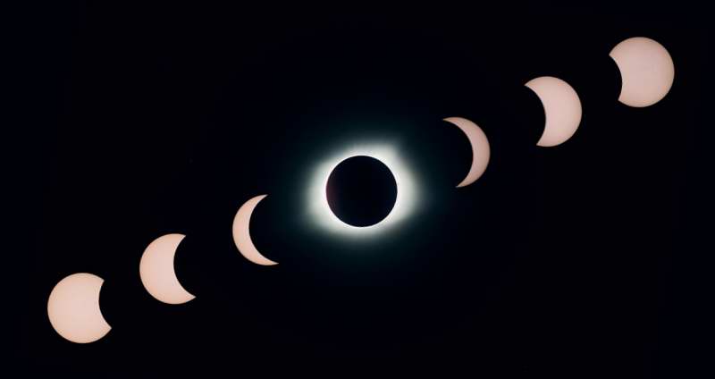 Solar eclipse collage with MAS images