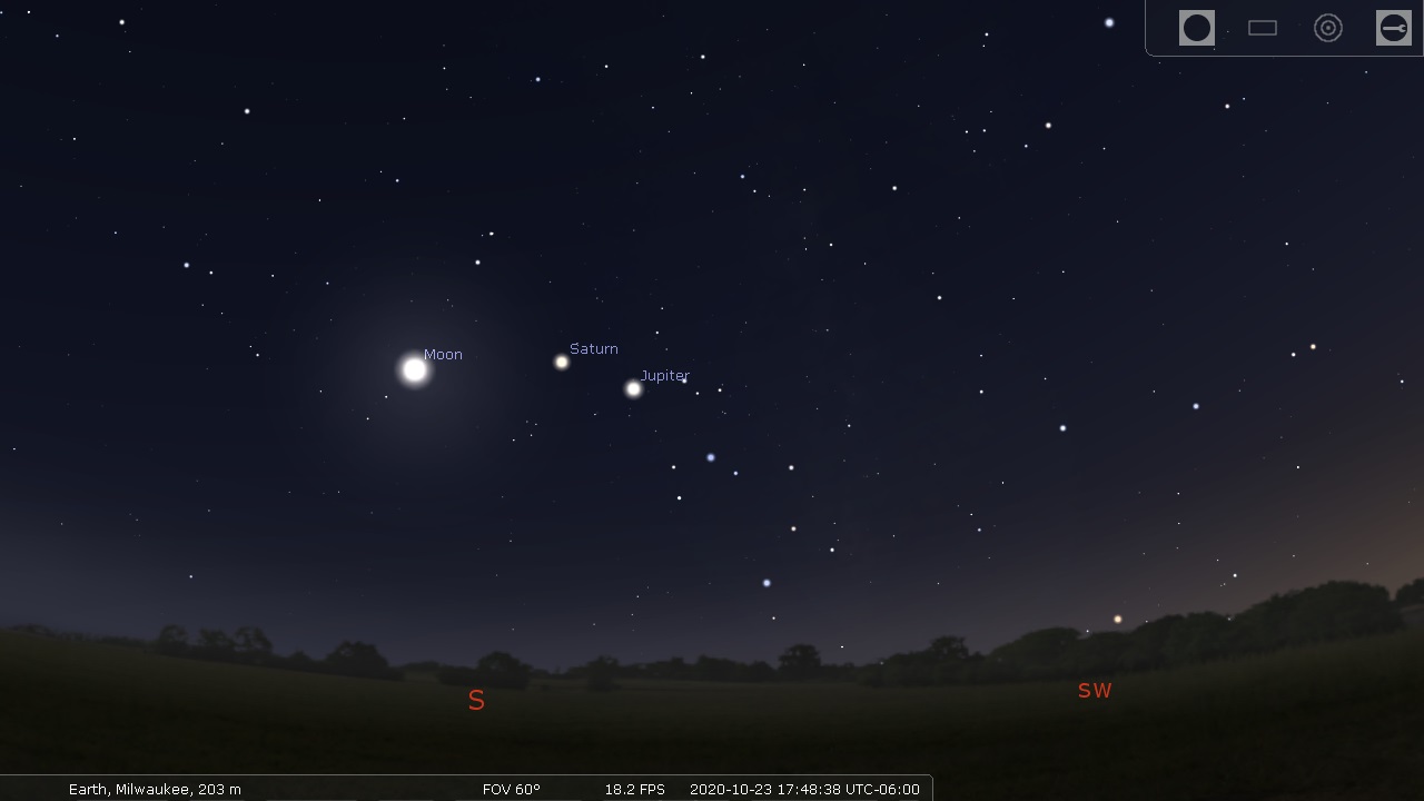 Planets in the Stellarium sky - Stellarium