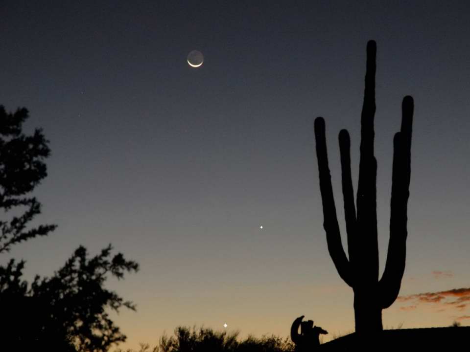 Moon, Venus, and Jupiter Conjunction