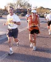 Around the four mile mark.  Marathonfoto, a professional studio was there to take pictures of the participants. 