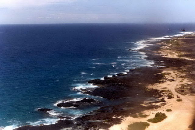 View from the plane landing on the Big Island