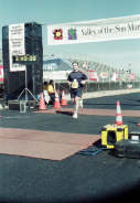 Ron Hendricks crosses the finish line more than 3 miles ahead of me! - No large picture available.